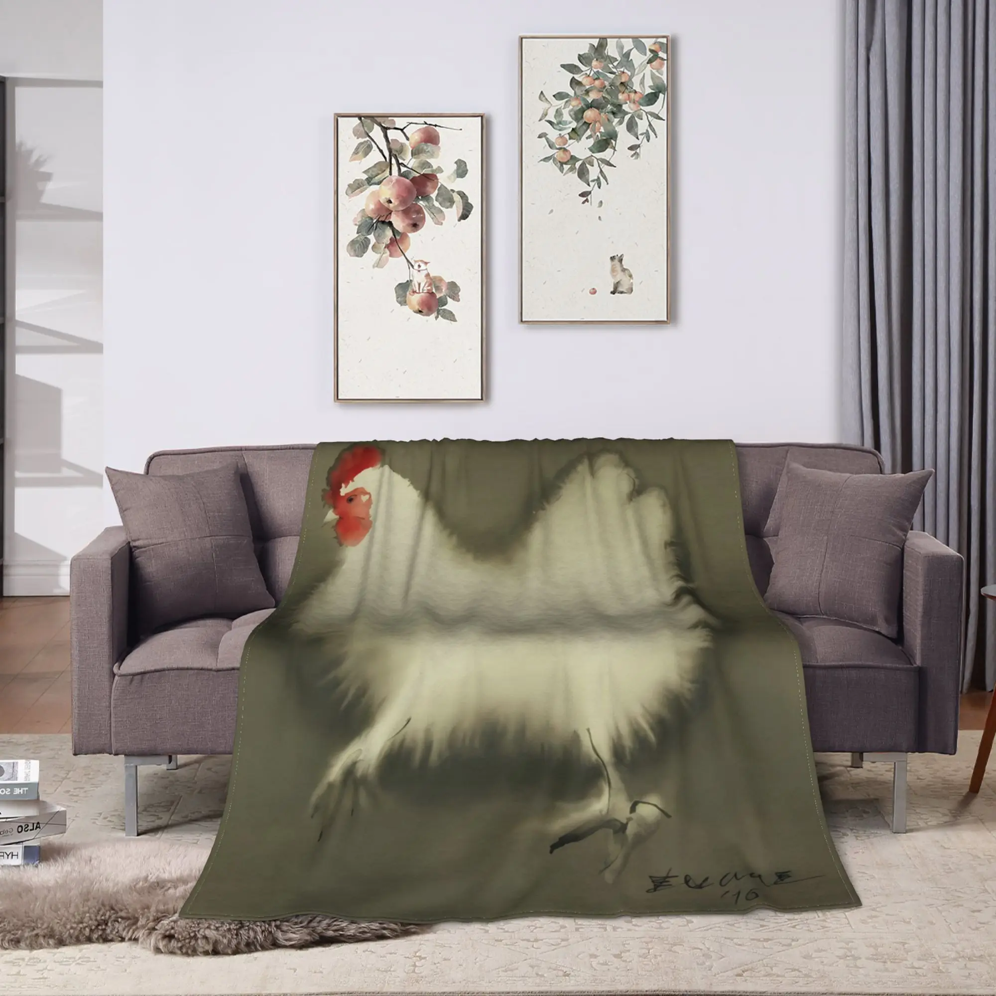 Super Soft Blanket Camping Sheep Scatter Green Cute Throw Blanket  Flannel Bedspread For Bedroom Print Sofa Bed Cover