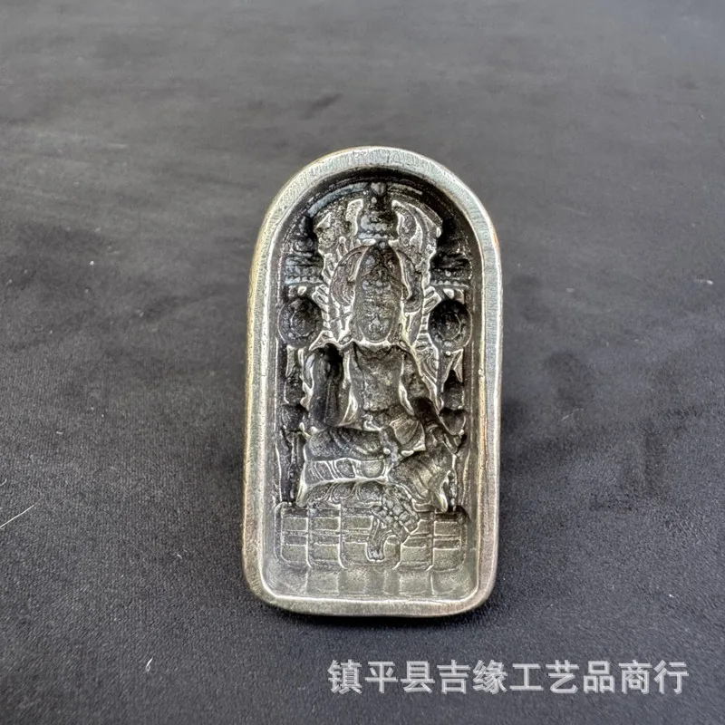 Tibetan-style Bailima -tsa Buddha statue copper carving craft pendant
