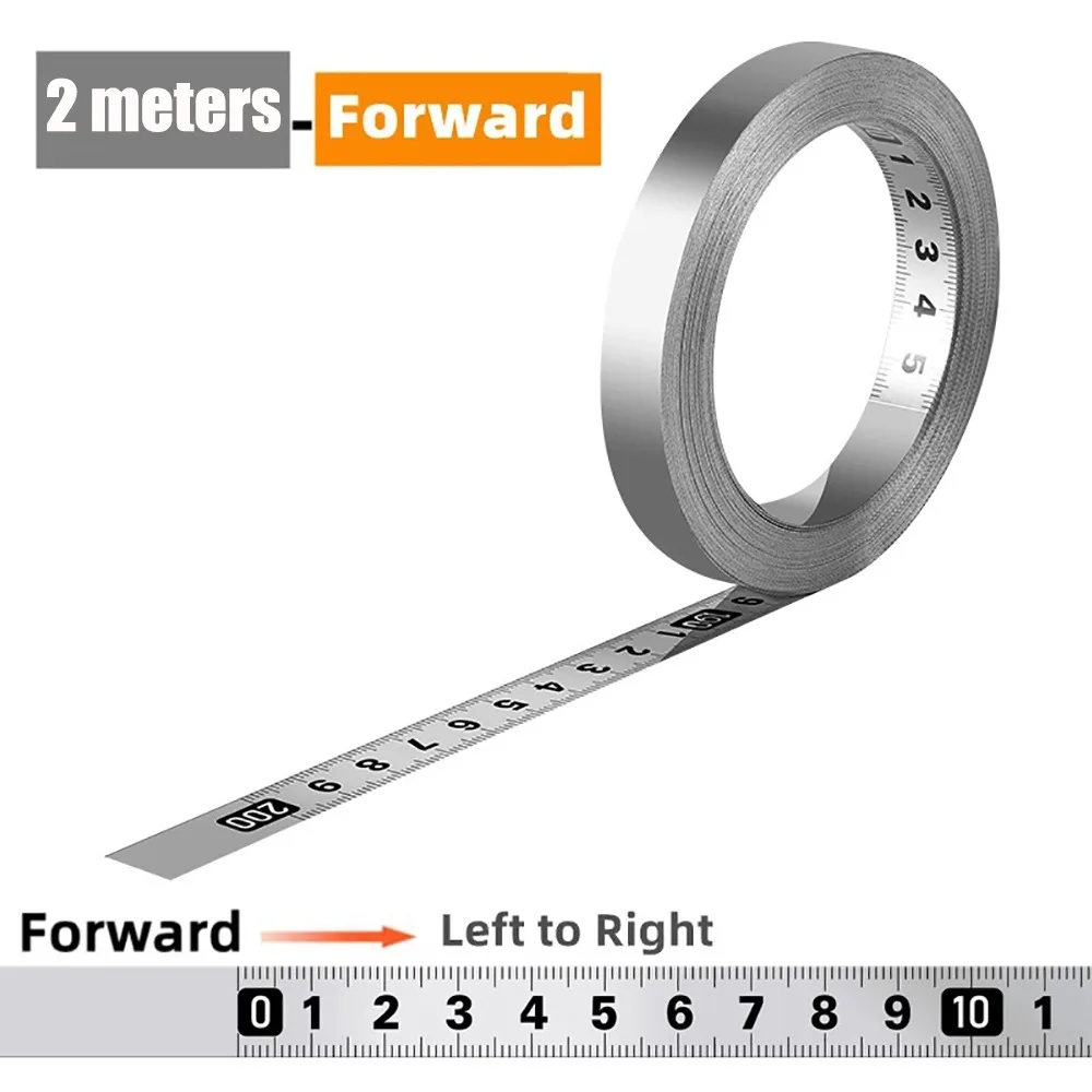 High Quality Self-Adhesive Measuring Tape 12MM Width 1/2/3 meters Metal Tape Measure Stainless Steel Metric Scale