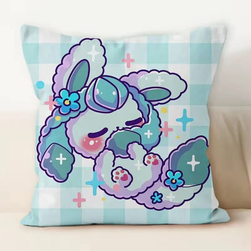 Kawaii Pokemony Poduszka z nadrukiem Kreskówka Anime Eevee Umbreon Sylveon Poduszka Sofa Krzesło Łóżko Samochodowe Poduszka dekoracyjna 35-45cm