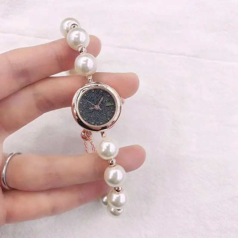 Romantic Style Quartz Women Watch Fashion Pearl Ball strap Elegant Dress Girl Wristwatches Female Clock