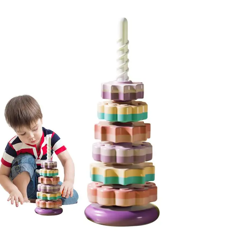 

Spin Again Toy Spin Stacker Stacking Rings Colorful Sensory Toys Spin Toy Babies Spinner Toy For Babies Over 12 Months Old