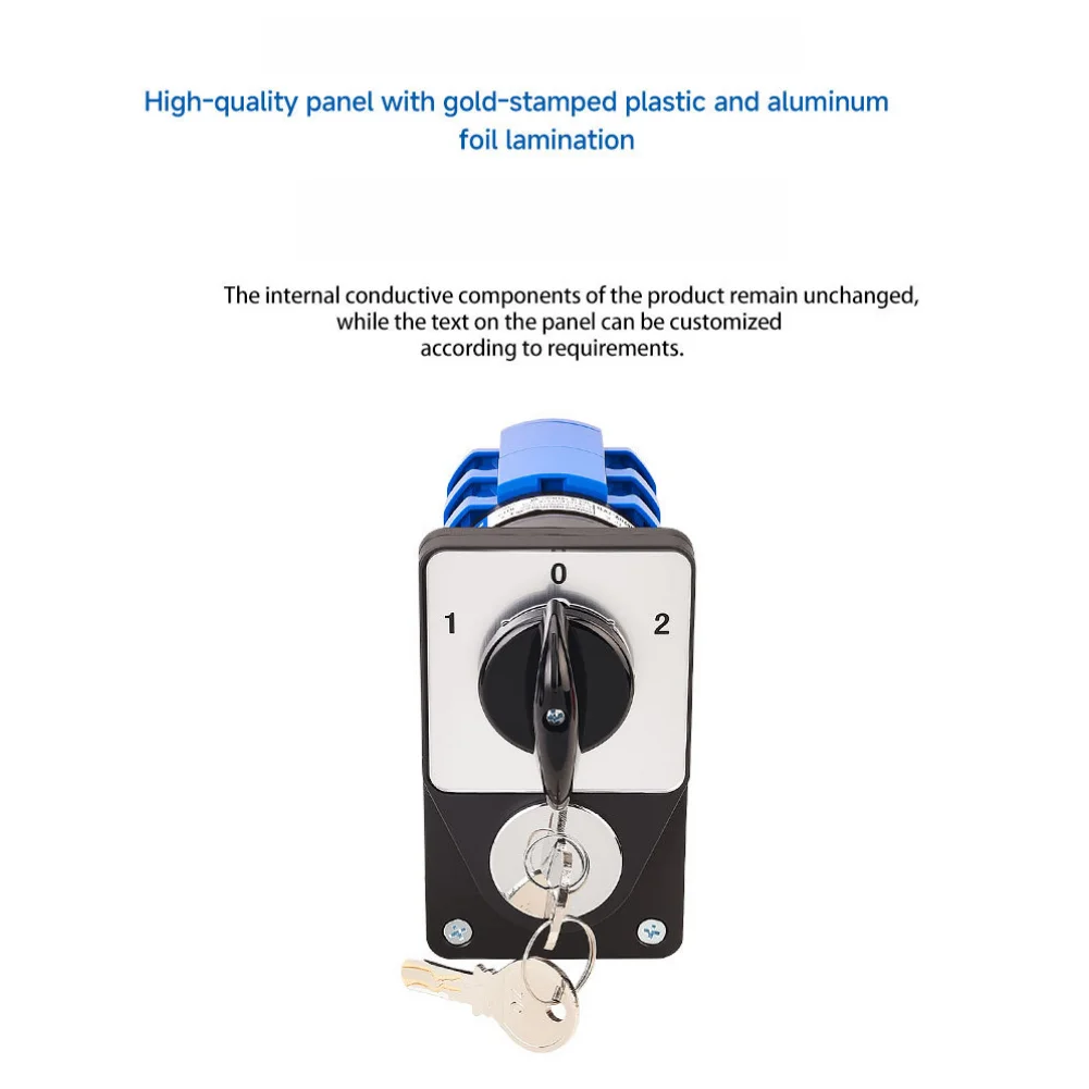 Electronic Lock Rotary Changeover Switch SZW26 63/D202.2YS 3 Position 2 Section AC440V 63A Short Time Withstand