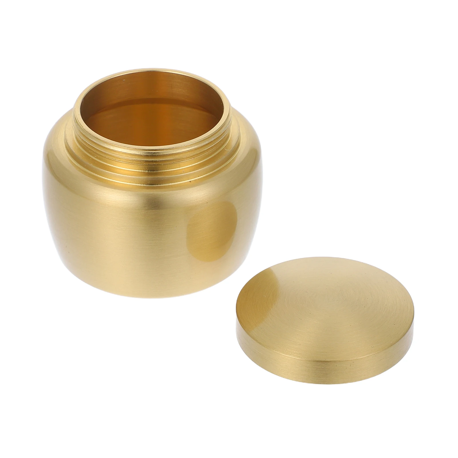 

Copper Storage Canister Small Container for Loose Leaves Incense Powder Jar Sealed Cap Protects Food Dust Moisture Portable Tea