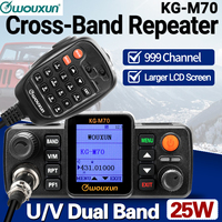 WOUXUN KG-M70 25W Mobile Radio Cross Band Repeater Long Range 999CH High Power Dual Band Car Radio Station With Microphone