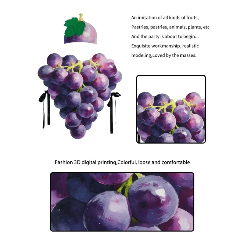 New Halloween Cosplay Costume Funny Fruit Grape Sponge Clothing Carnival Theme Party Role Playing Outfits for Parent-child view 6