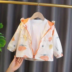 Autumn Coat Toddler Baby Spring Floral Pearl Zipper Girls Windbreaker Childrens Cotton Coat Korean Clothes Jackets for Girls