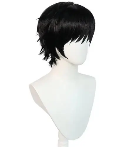 Toji Fushiguro Cosplay Black Wig Toji Zenin Short Heat Resistant Synthetic Hair Wig Cap Anime Men Women Party Wig