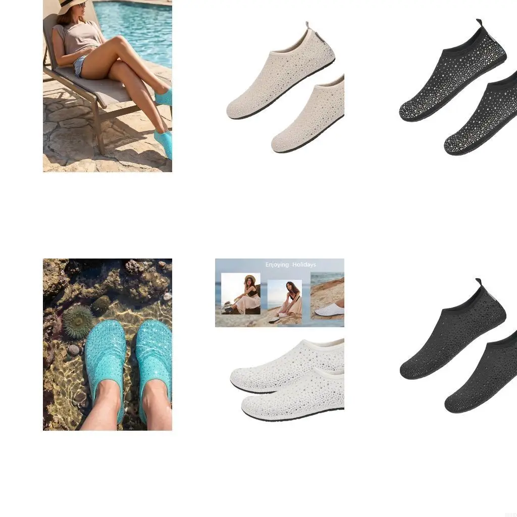 Poolside Wading Footwear for Women with Textured Upper Detail 69HD