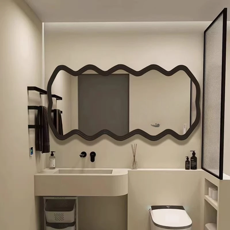 Irregular intelligent luminous wall-mounted mirror Hotel wall decorative mirror