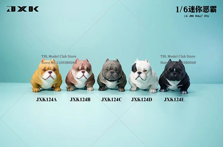 In Stock JXK124 High 8cm Static Mini Bully Pitbull Simulated Pet Puppy Dollhouse Scene Decor For 12inch Action Figure