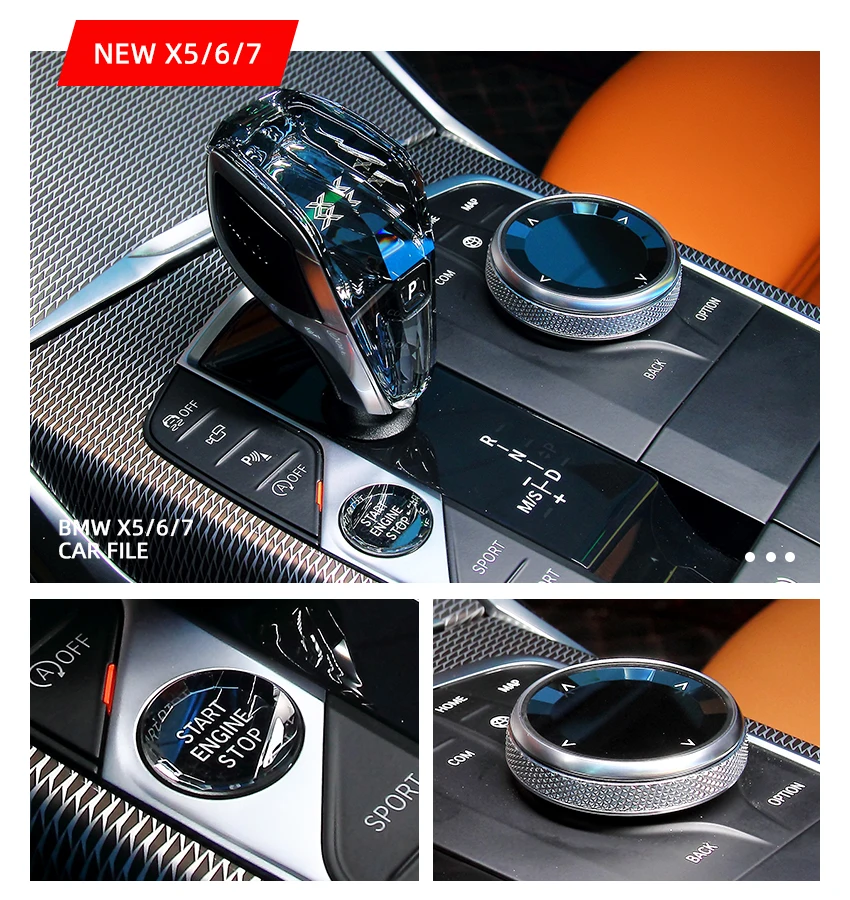 Wholesale Auto Parts Crystal Gear Shift Knob For BMW X5 X6 Series G05 G06 E70 E71 F15 F16 Car Interior Accessories