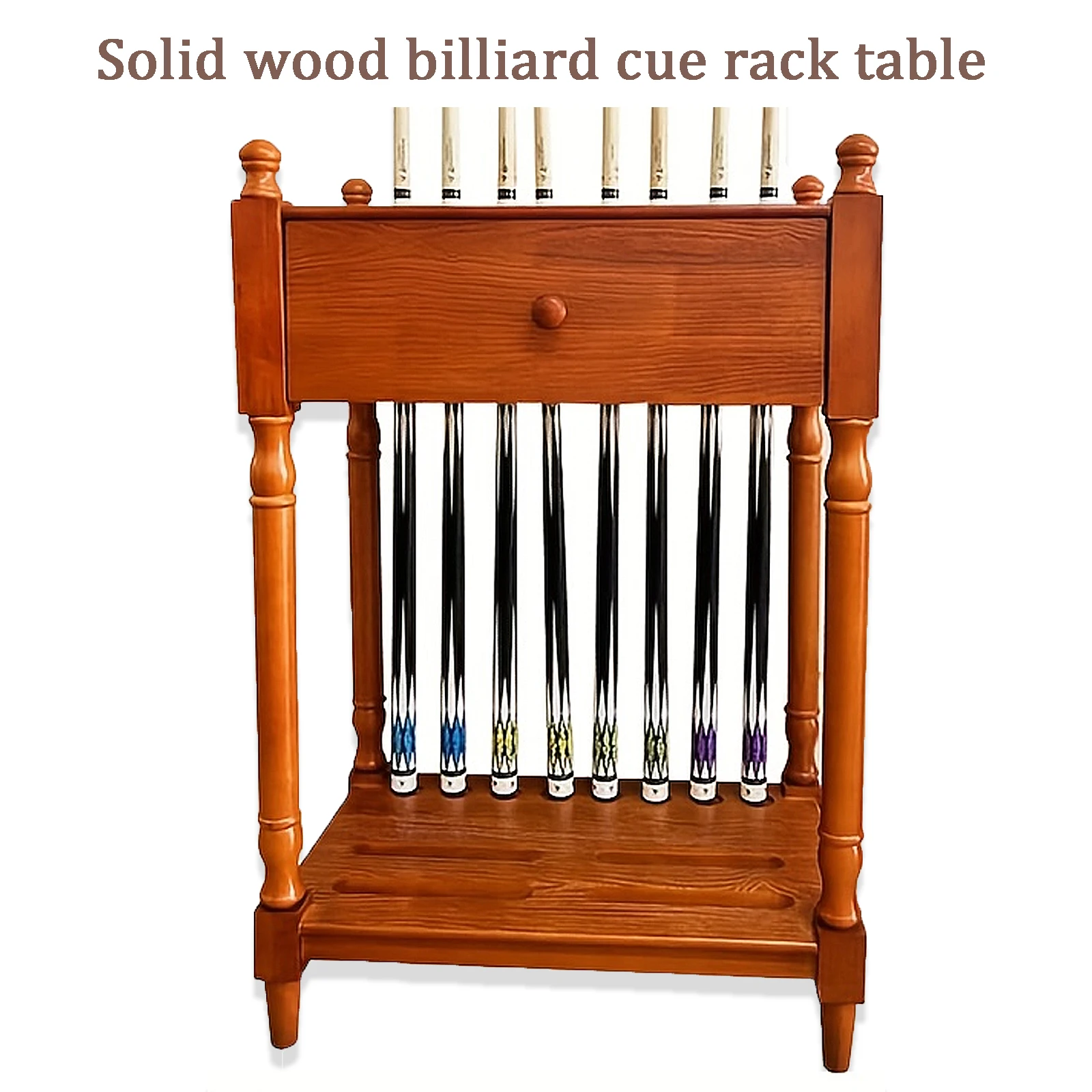 

Solid Wood Drawer Style Pool Cue Rack,All in One Multi Function Storage,Say Goodbye to Clutter!