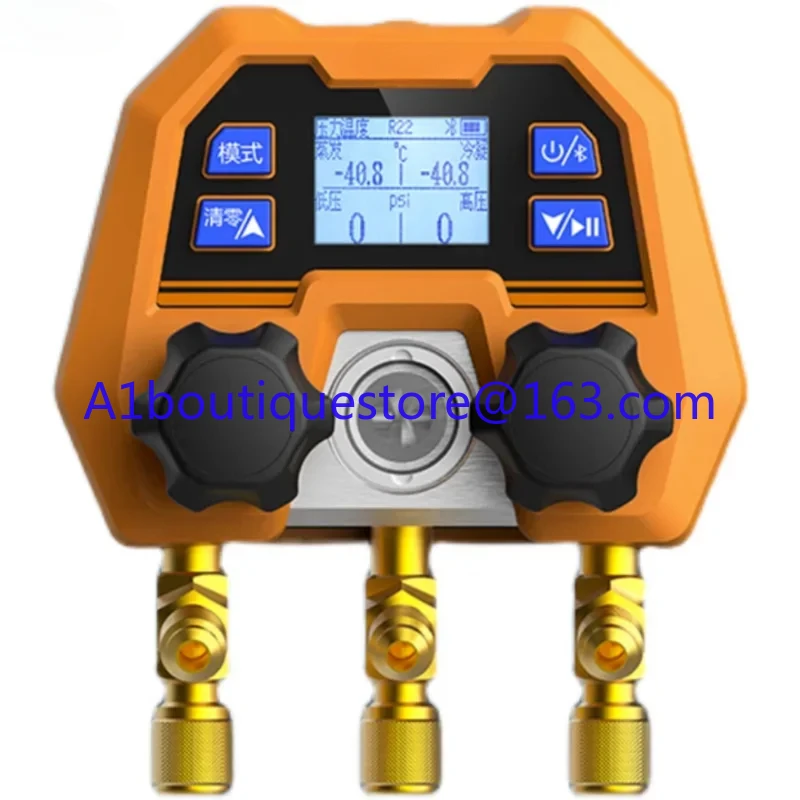 DMG-4B Elektronisches Manometer, digitales Doppelmanometerventil, sturzsicheres Manometer, Kältemittel, Schnee, Präzisionsfüllung