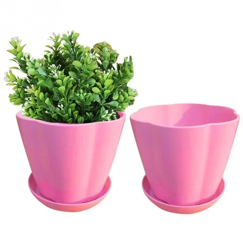 3 kinds of Sizes  Flower Pots and Trays,Plastic Pots,Creative Small Pots for Succulent Plants  (Random Color)