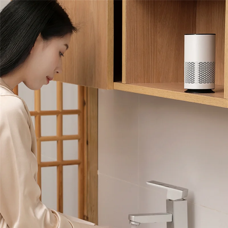 Purificador de aire para coche, purificador doméstico, filtros Hepa, purificador de escritorio, difusor de filtro de aire portátil recargable por USB, gris
