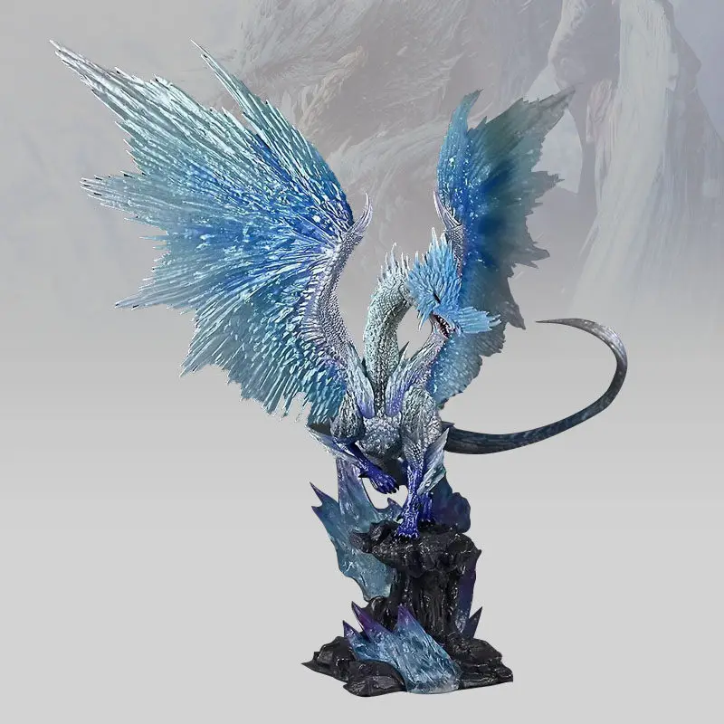 24cm Monster Hunter World Iceborne Velkhana Figure Collectible Large Ice Dragon GK Statue Desktop Ornament Game Model Toy Gift