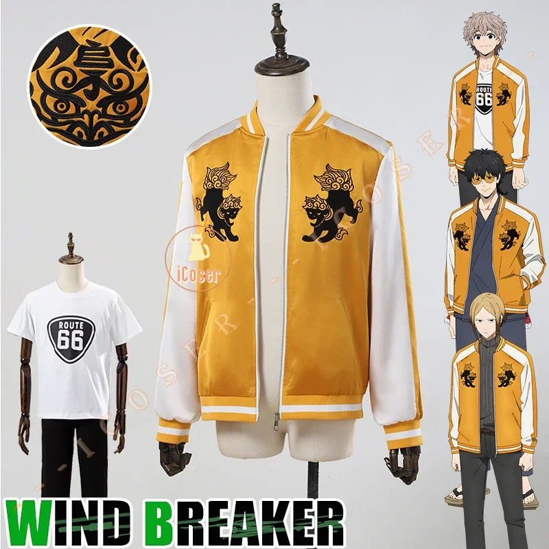 Choji Tomiyama cosplay costume wig anime wind breaker shishitoren jacket uniform Jo togame Kota Sako Halloween women men icoser