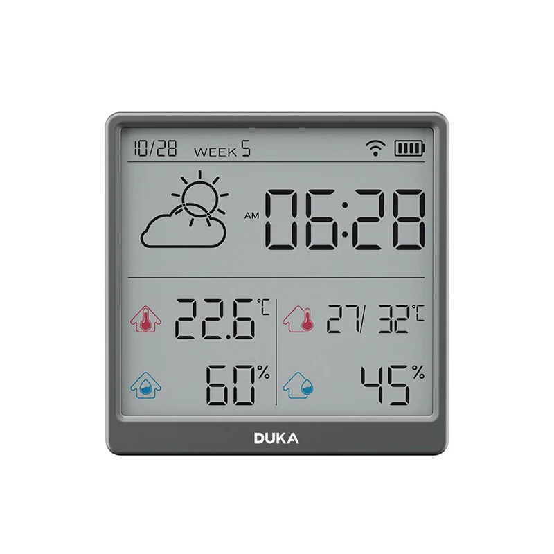 Xiaomi DUKA Wireless Smart Home WIFI Temperature And Humidity Weather Sensor Indoor Clock Hygrometer Mini Digital Thermometer