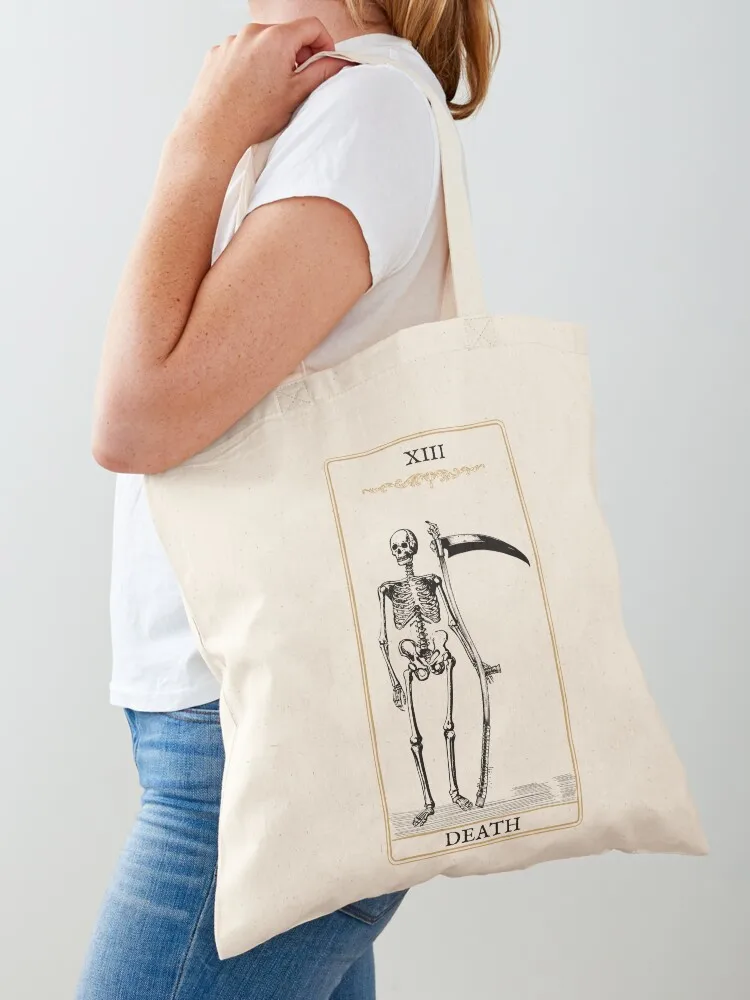 

Death Tarot Card, Skeleton Tarot, Major Arcana Tote Bag canvas tote bags shopping bag Women's beach bags