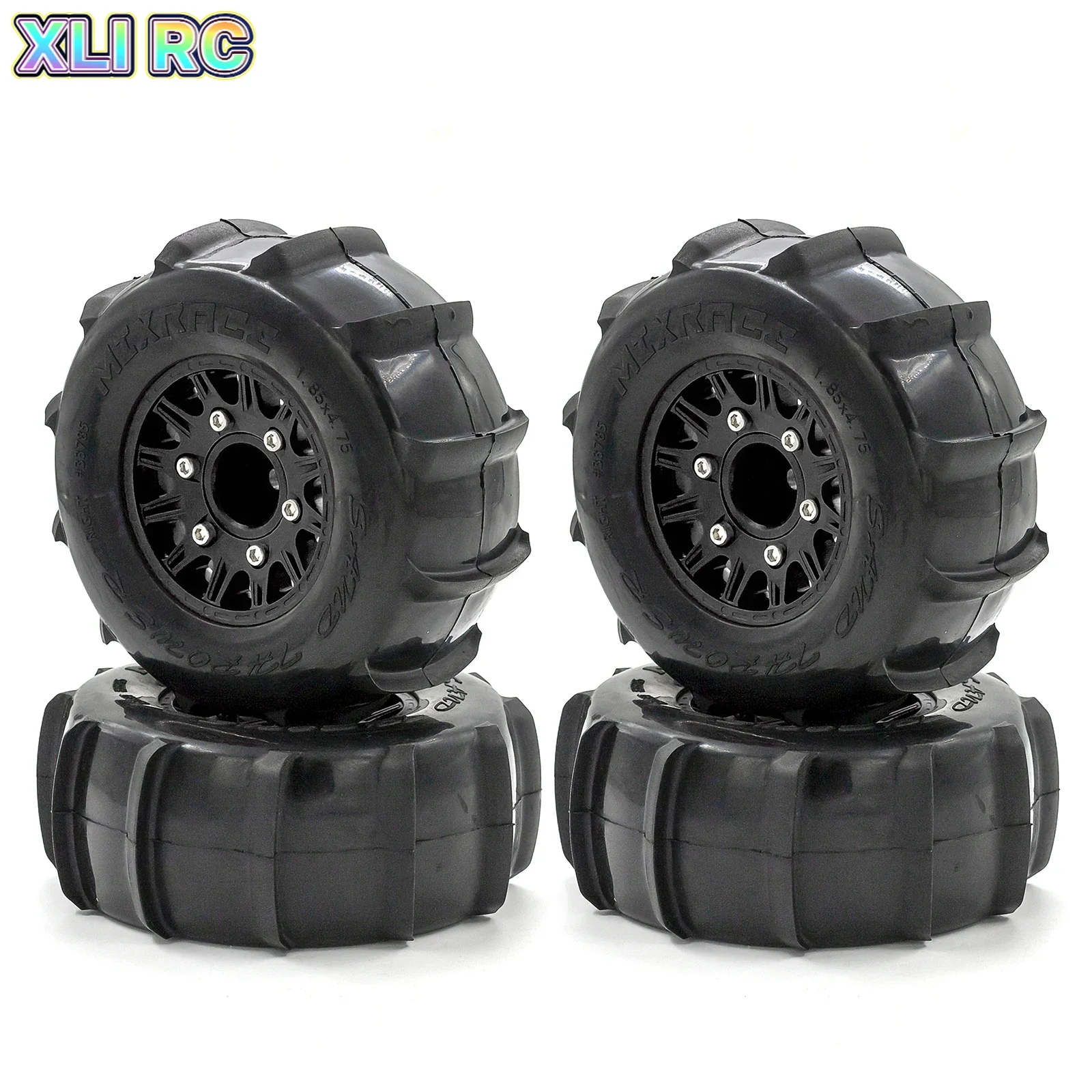 4Pcs RC Off Road Snow Sand Paddle Tires for 1/10 RC Car ARRMA Granite Traxxas Rustler Stampede HPI Tamiya Kyosho Upgrade Parts