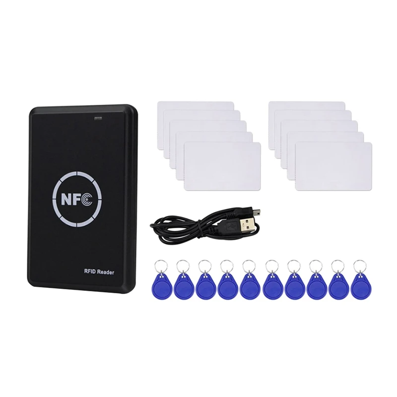 RFID Reader Writer Duplicator, NFC Reader, Smart Card Programmer, Access Card Decoder, Writable T5577 UID Fobs Cards-A69M