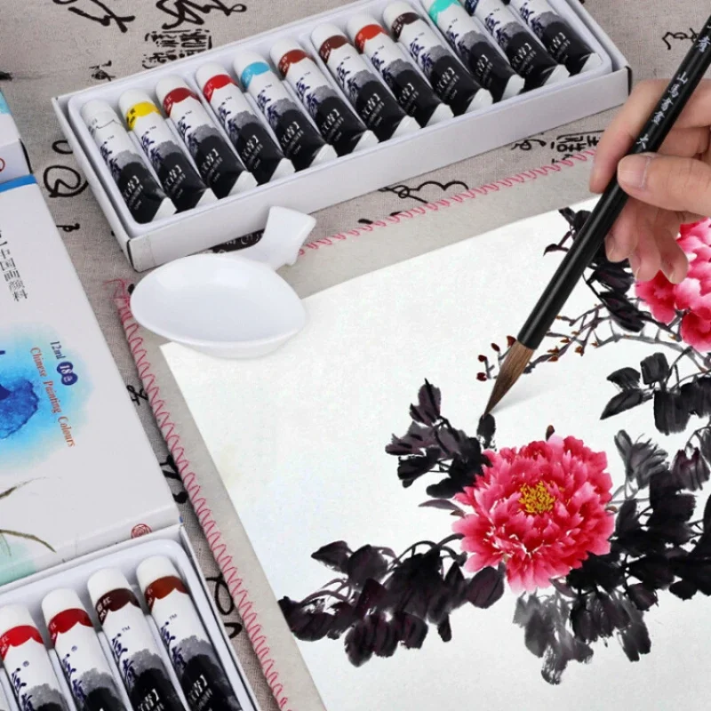 12/18/24 Colors Chinese Painting Pigment Set 12ml Ink Painting Meticulous Calligraphy Mineral Professional Art Painting Pigment