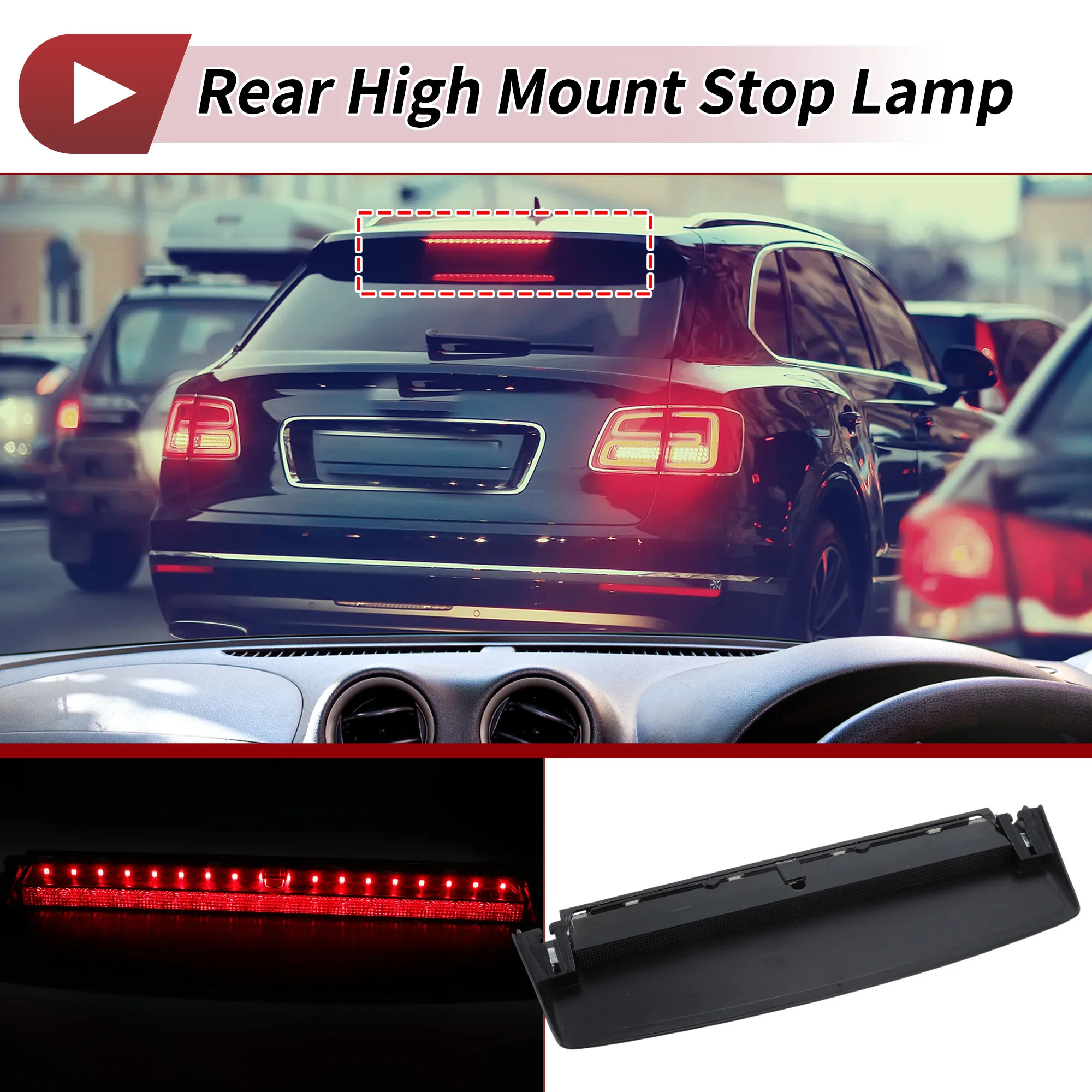UXCELL Black LED Third Brake Light for Audi A5 S5 RS5 Coupe 8T3 07-16 No.8T0945097B