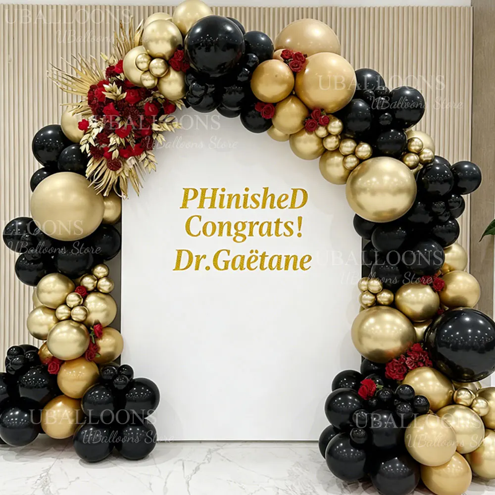 

41/118pcs Gold Black Balloons Garland Arch Sand White Chrome Gold Black Balloon Arch for Wedding Graduation Birthday Party Decor