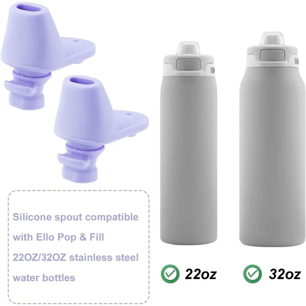 2pcs Soft Water Bottle Silicone Mouthpiece Water Bottle Accessories Water Bottle Bite Valve for Ello Pop & Fill 22oz 32oz