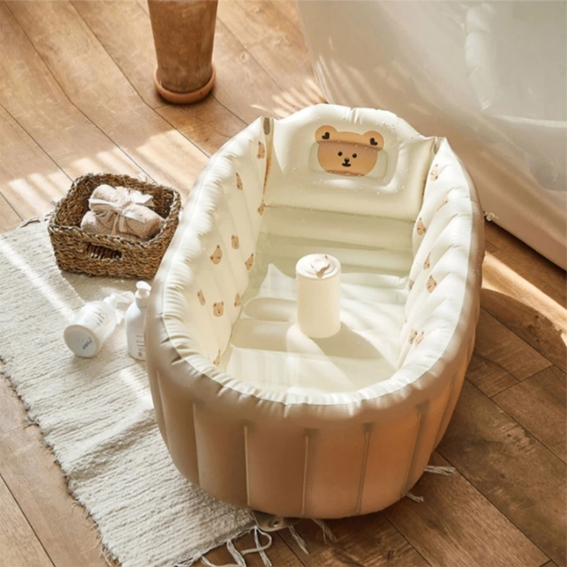 

35inch Inflatable Newborn Bathtub Unisex Print Baby Portable Bathtub Travel Pool