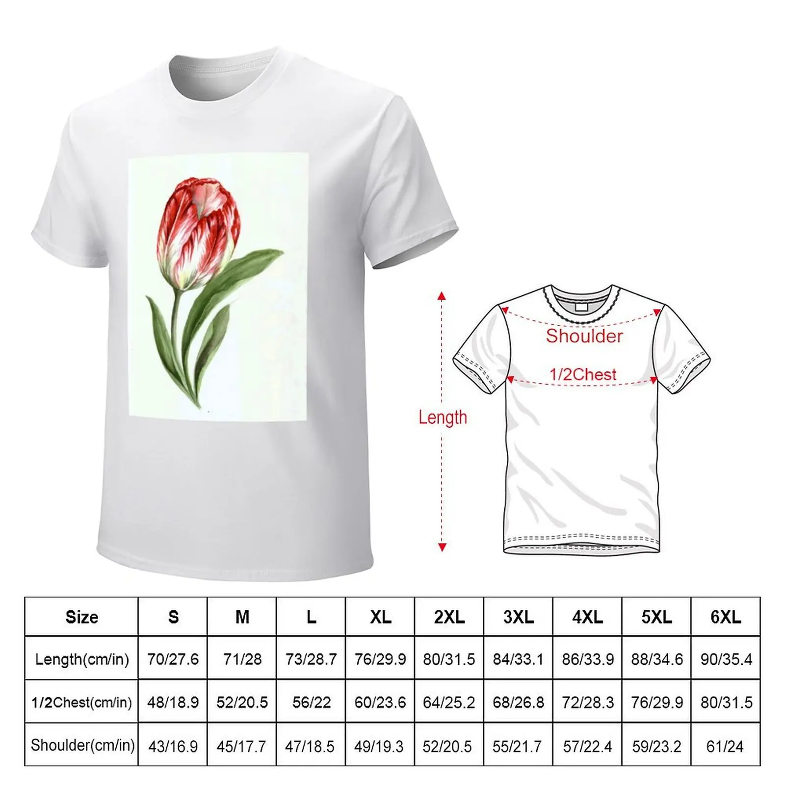 Red tulip, flower,spring,floral,botanical, T-Shirt aesthetic clothes funnys plain white t shirts men