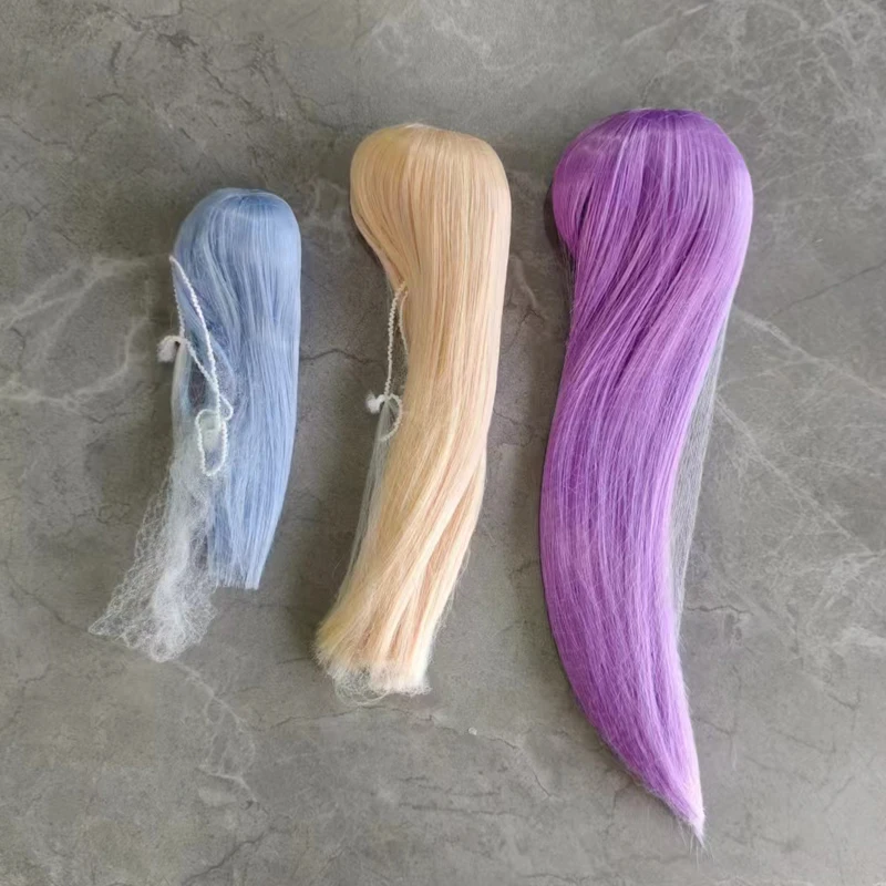 (Customized) 1/3 1/4 1/6 1/8 Doll\'s Wig for 60/45/30cm Bjd SD Doll Long Straight Hair with Uncut Bangs Doll Accessories,no Doll