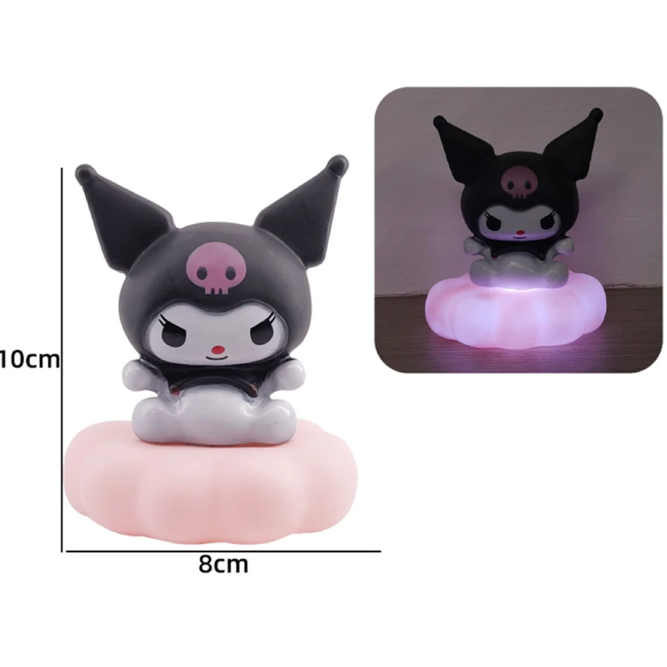 Sanrio 헬로 키티 Kuromi Cinnamoroll 야간 조명 빛나는 어린이 장난감 침대 옆 램프 애니메이션 카와이 귀여운 어린이 키즈 선물 선물