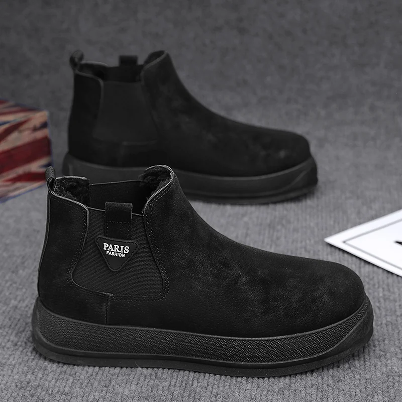 

Men Chelsea Boots Men Good Quality Casual Shoes Sneakers Winter Warmed Boots Men Ankle Outdoor Boots New High Top Sneskers