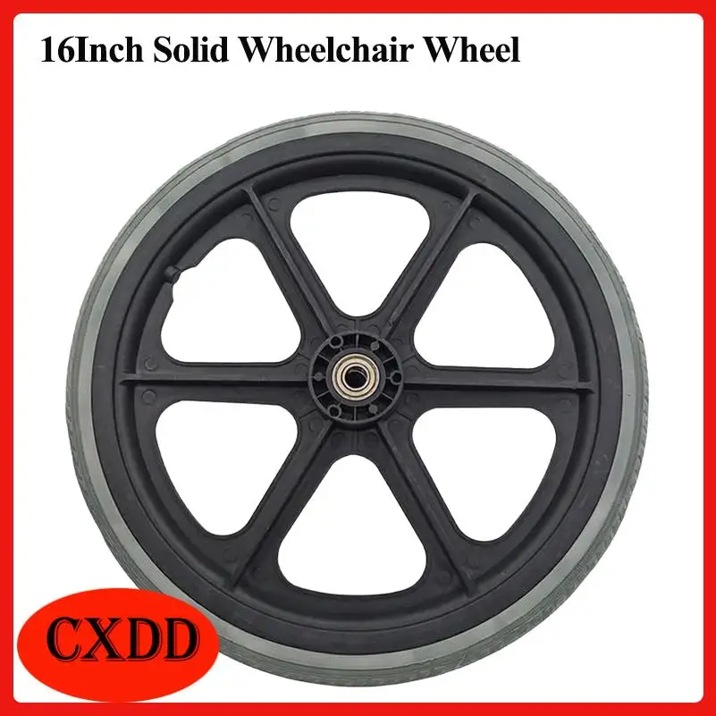 Reliable 16 inch by 1.75 Solid Tire on Wheel Perfect for Rear Accessory on Medical Wheelchairs