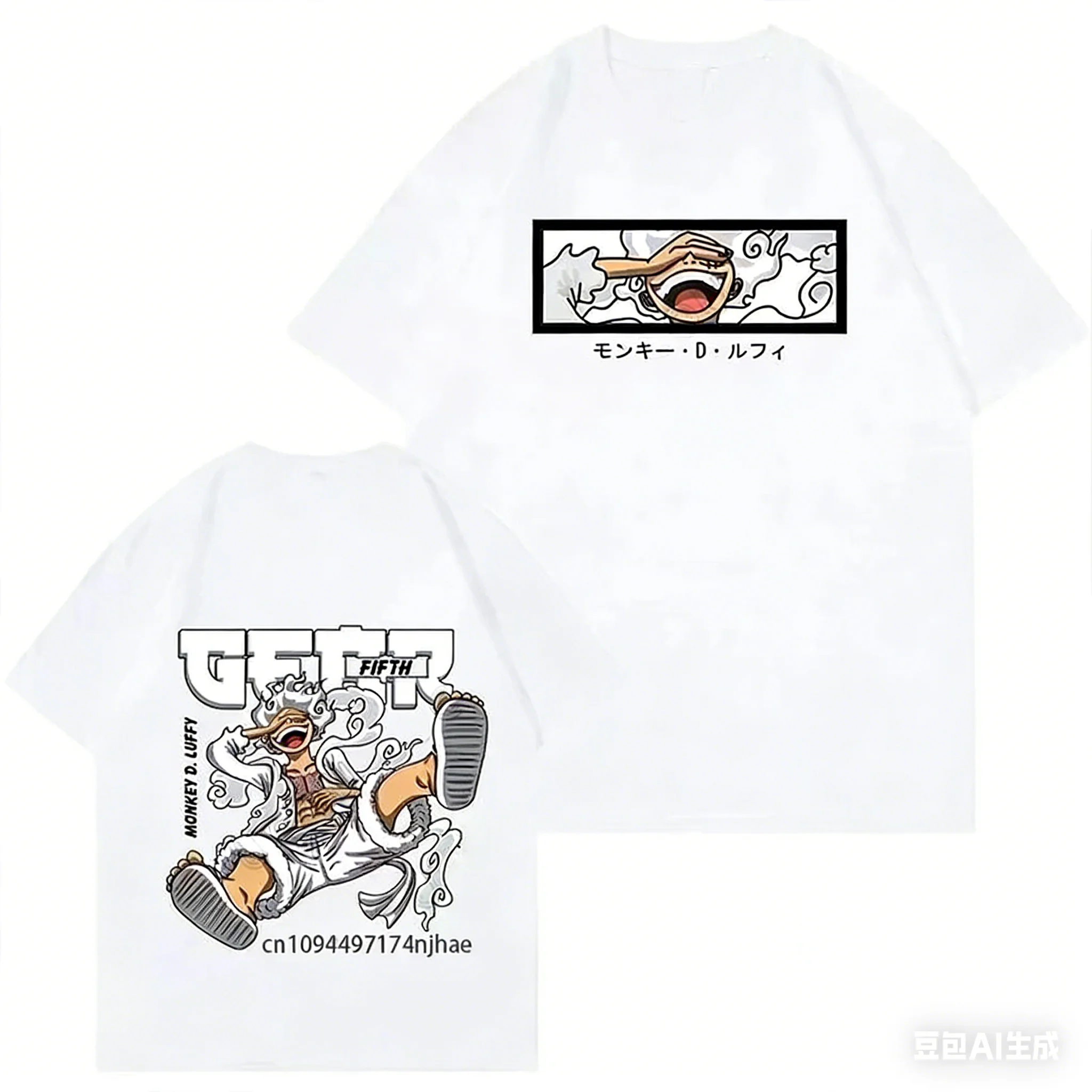 Adult and Children One Piece Luffy! Sun God Nika Form 3D Printed Cotton Short Sleeve, A Must-Have for Anime Fans