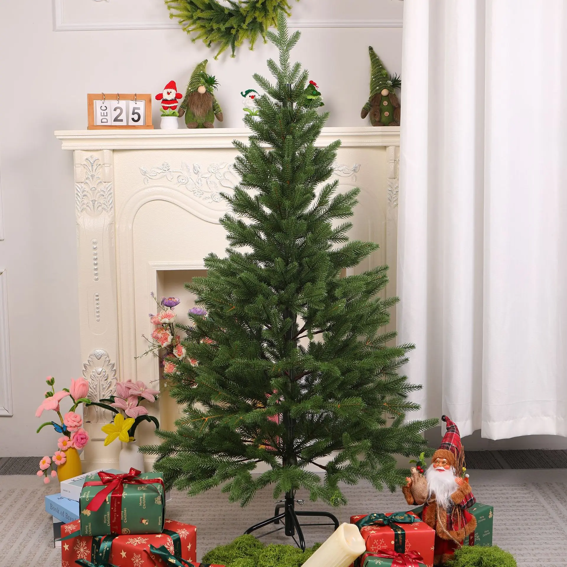 Pure PE Encrypted Christmas Tree Household Bare Tree Pointed Encryption Christmas Decoration Large Ornament