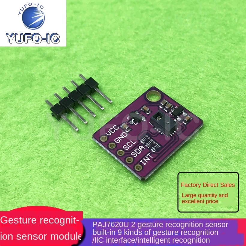 Free Ship 2pcs Paj7620u2 Gesture Recognition Sensor Module Built-in 9 Gesture Recognition/IIc Interface/Intelligent Recognition