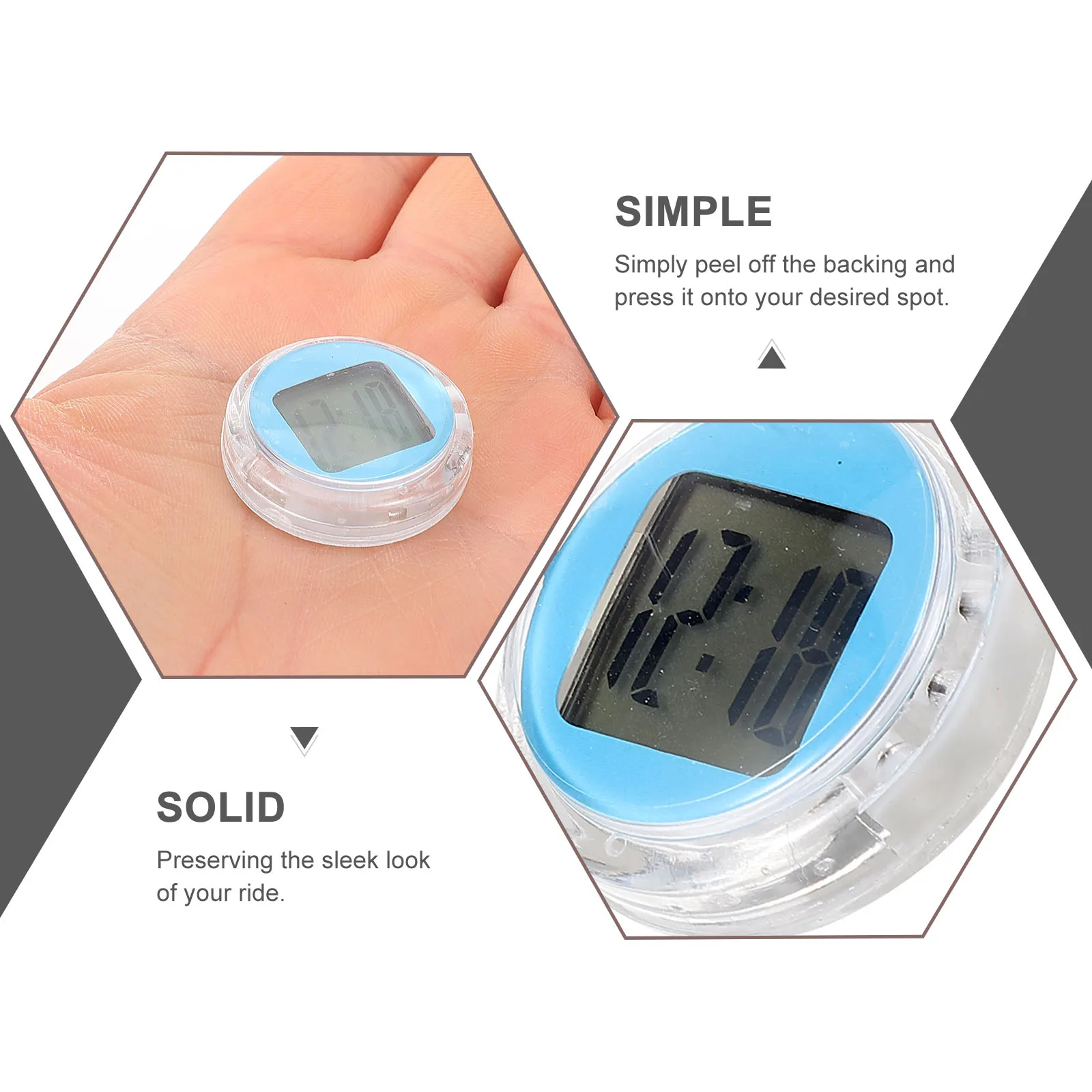 

Motorcycle Instrument Small Digital Blue Clock Waterproof Mini Motorcycle Accessories Operated Stick on Car Dash Tiny