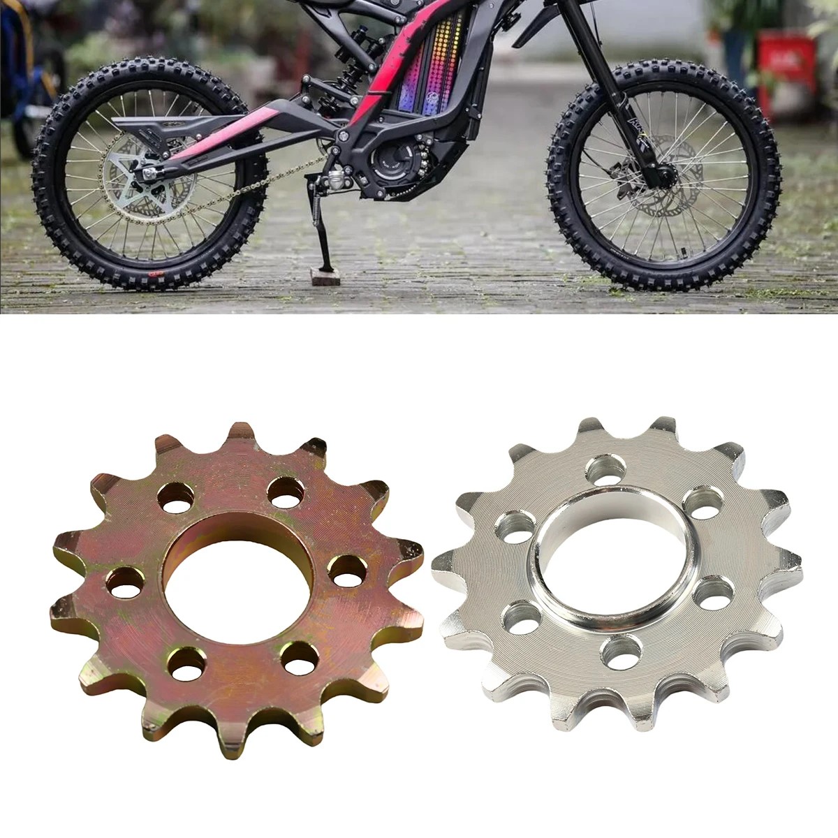 para-sur-ron-sur-ron-surron-x-s-light-bee-veiculo-eletrico-off-road-moto-cross-country-pinhao-dianteiro-de-corrente-14t