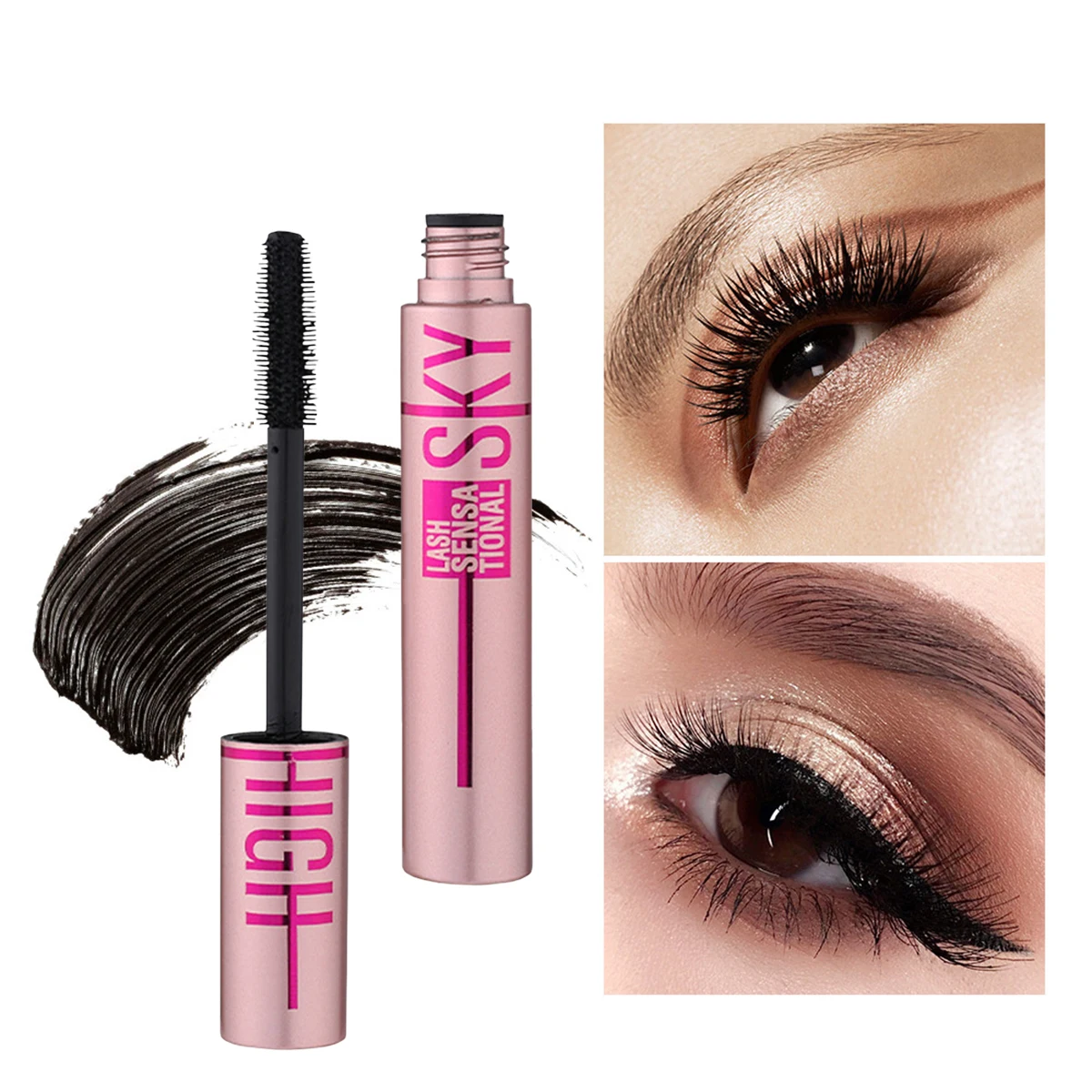 Barubt 4D fiber eye trucco impermeabile nero che tiene arricciatura naturale senza sbavature