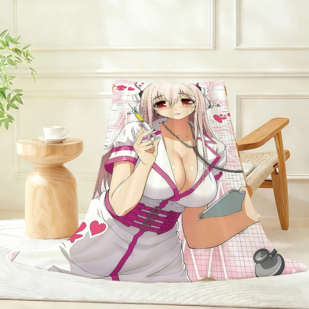 S-Super Anime S-Sonico Blanket Throw Super Cosy Plush Living Room Sofa Couch Childish Birthday Gifts
