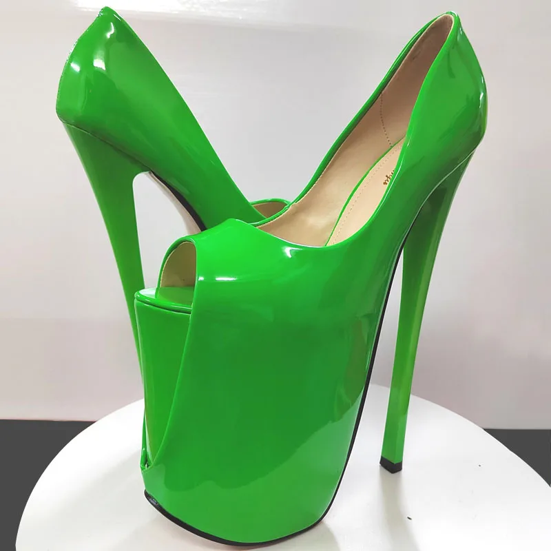 

22CM High Heels Platform Pumps Shoes Woman Custom Open Toe Stilettos Wedding Party Stripper Dance Shoes Large Size 47 48 WSH5534