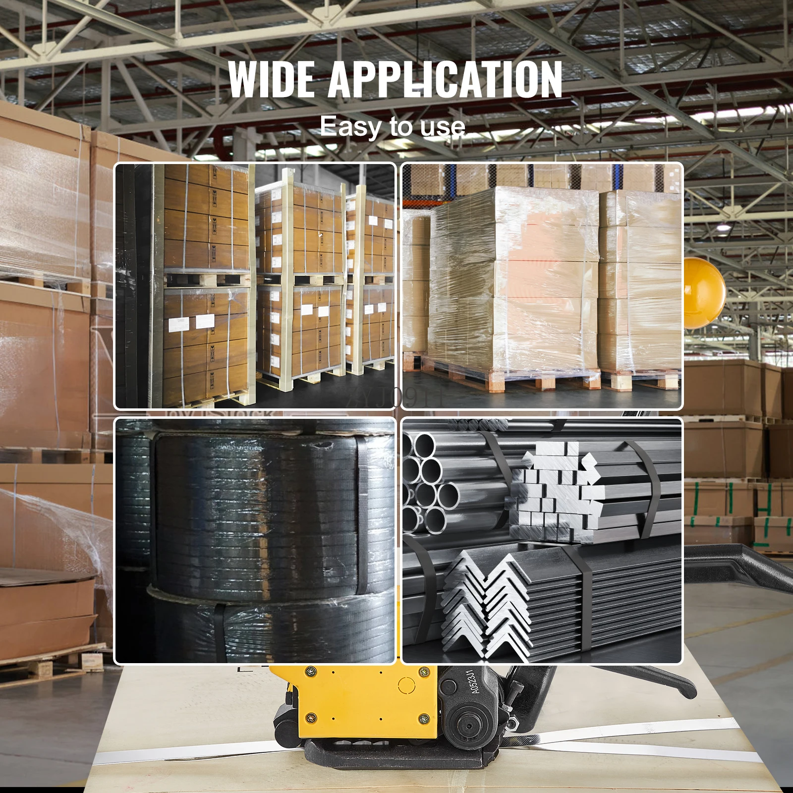 :VEVOR A333 Manual Sealless Steel Strapping Machine Belt Packaging Banding Bander Packing Machinery for 1/2"-3/4" Steel Strip