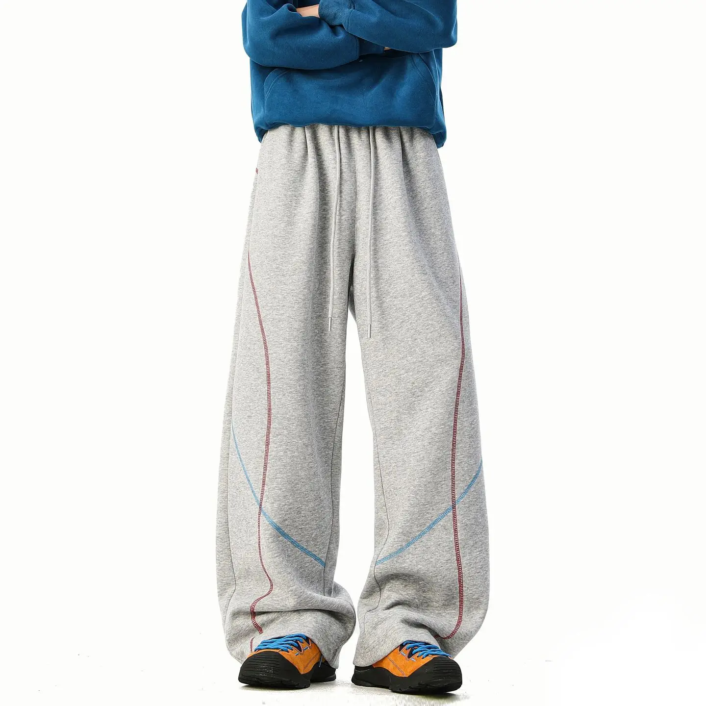 ストリートウェア カーゴパンツ メンズ レディース アメリカン ヴィンテージ ドローストリング ウエスト ジョガーパンツ Y2K バギー ワイドレッグ スウェットパンツ ユニセックス カジュアル トラウザーズ