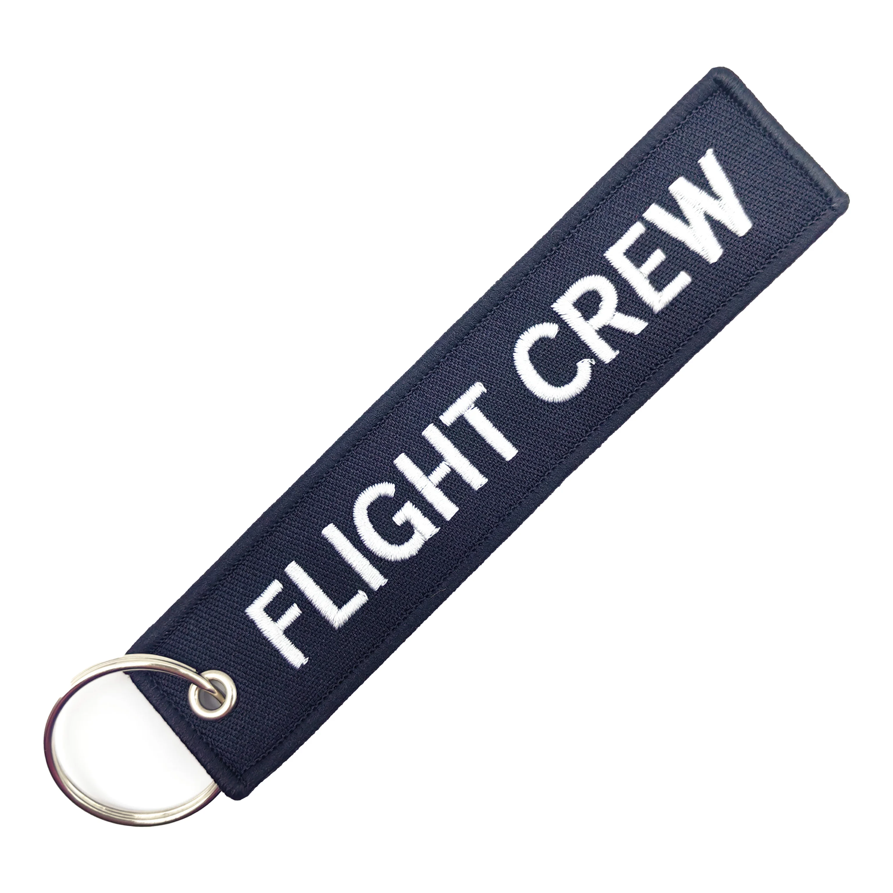 1PC Flight Crew Double Sided Embroidery Keychain Metal Ring Keychain For Aviation Gifts Cool&Fashional Trinkers