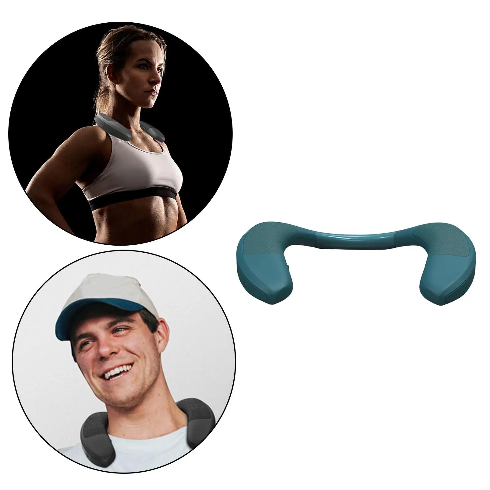 ستيريو لاسلكي محمول يمكن ارتداؤه على الرقبة معلق سمّاعات بلوتوث موسيقى رياضية مشغل MP3 مضخم صوت #3