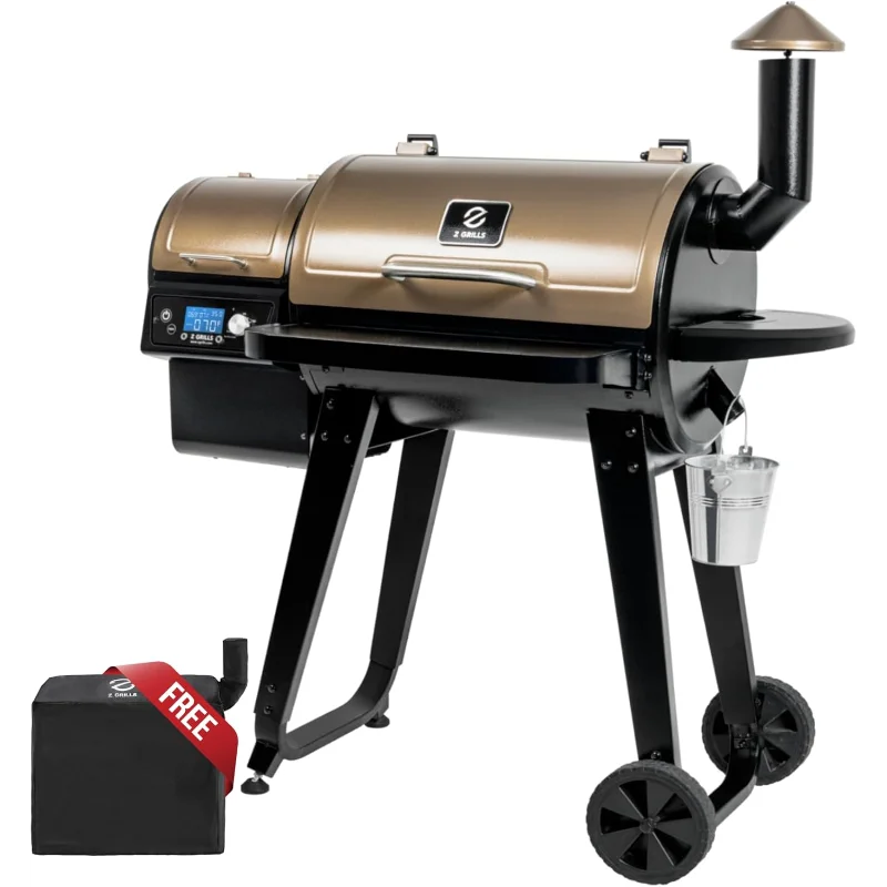 

Z GRILLS ZPG-450A2 Гриль и коптильня с древесными гранулами, контроллер PID V2.1, 459 кв. в зоне приготовления, зонд для мяса, гриль для барбекю на открытом воздухе 8 в 1