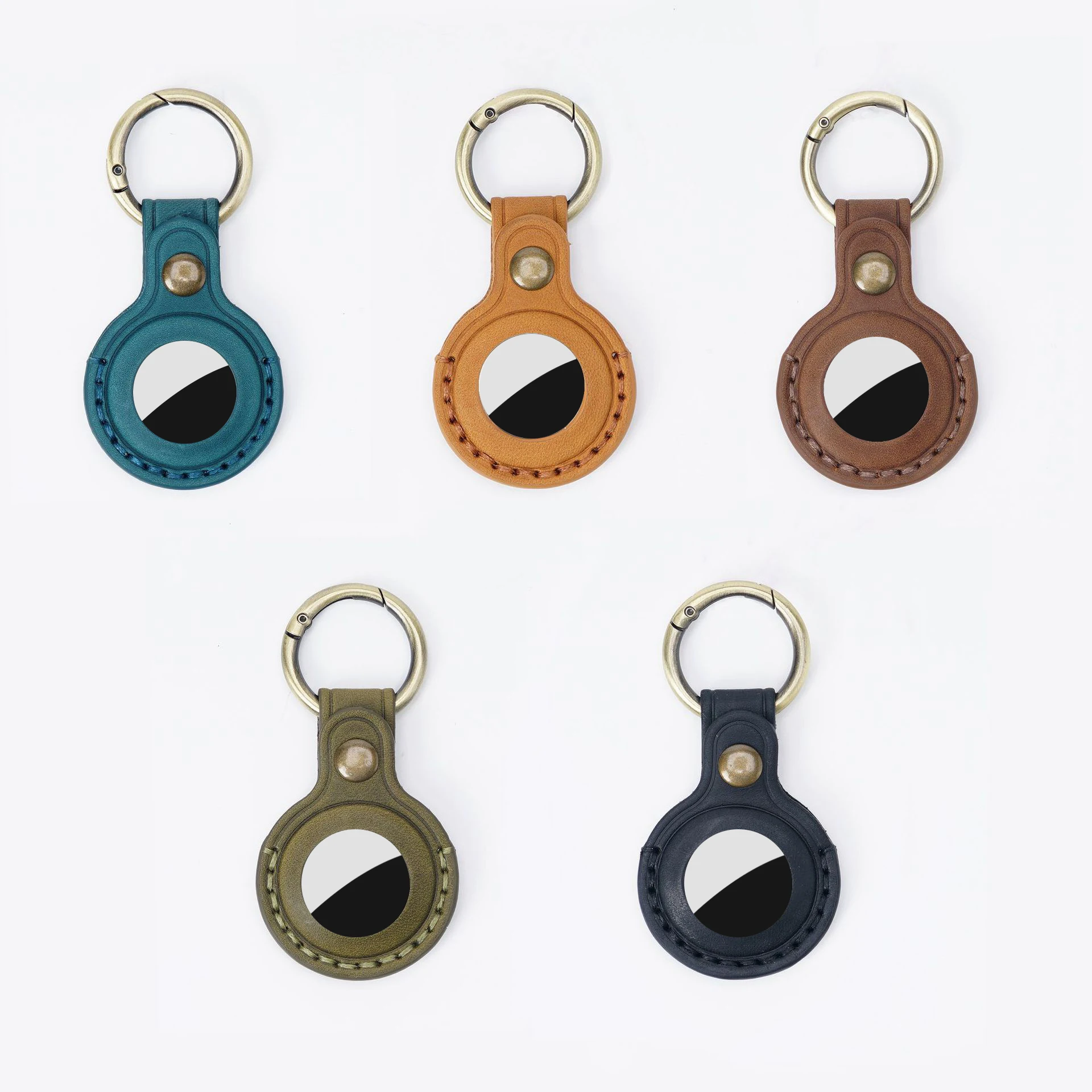 Cow Leather Protective Case For Apple AirTags Keychain Locator Cover Bag Fashion Pet Pendant Air Tag Accessories
